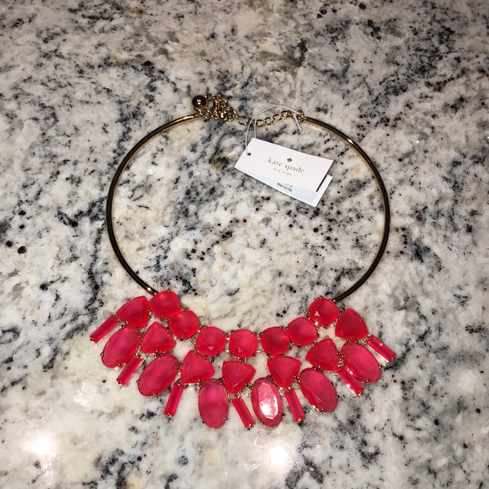 Kate Spade Vegas Jewels Cabaret Pink Statement Necklace NWT